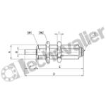 14N1A10A10  VERIN CARTOUCHE S.E.R. D10 C10 RACCORD D4mm TIGE LISSE