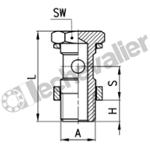 1635 01-3/8 VIS CREUSE SIMPLE 3/8 VERSION REHAUSSEE H= 34mm - CAMOZZI