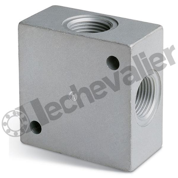 3033 1/8 BLOC DERIVATION 4 X G1/8 ALUMINIUM - Pms= 40B - CAMOZZI
