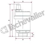 916-15 PURGEUR AIR AUTO MALE 1/2 SORTIE HORIZONTALE - LAITON BRUT