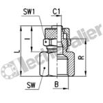 1463 10/8-1/4 PIQUAGE FEM. 1/4-D10 A COIFFE - TUBE PA 8X10 - CAMOZZI