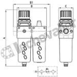 MC104-C25 FR.L. 0,5-10B 25 MIC. 1/4 ENSEMBLE FR+L - CAMOZZI