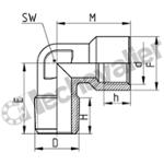 X2020 3/8-3/8 COUDE M-F INOX 3/8 INOX 316L - BSPT / BSPP - CAMOZZI