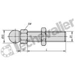 K0421.080802 BROCHE FILETEE POUR PIEDS A ROTULE