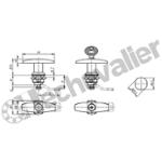 K0526.2183 VERROUS QUART DE TOUR ZINC POIGNEE