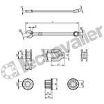 K1362.2118 INSERT POUR CLE A FOURCHE ALU NATUR