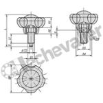 K0245.1206 DOIGT D'INDEXAGE AVEC BOUTON 5 LOBE