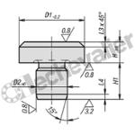 K0292.04 TETE D'APPUI D1=6 ACIER A OUTILS, D