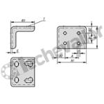 K0098.02 EQUERRE DE FIXATION A1=43 B1=36,5 A