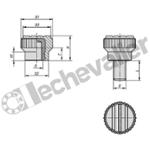 K0110.0004X12 BOUTON MOLETE FILETAGE TA.0 M04X12