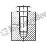K0870.04X40 VIS H AVEC TIGE M04X40 ACIER 8.8, D
